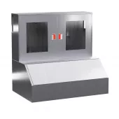 Щит пожарный комбинированный "Модуль" из нержавеющей стали (2 двери оргстекло) Щит пожарный комбинированный "Модуль" из нержавеющей стали (2 двери оргстекло)